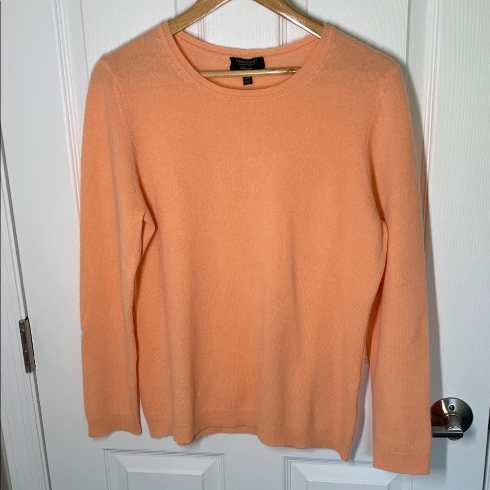Charter club peach cashmere crewneck sweater size large